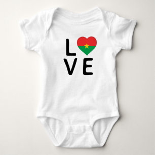 Body Para Bebê Amor - Bandeira Burkina Faso