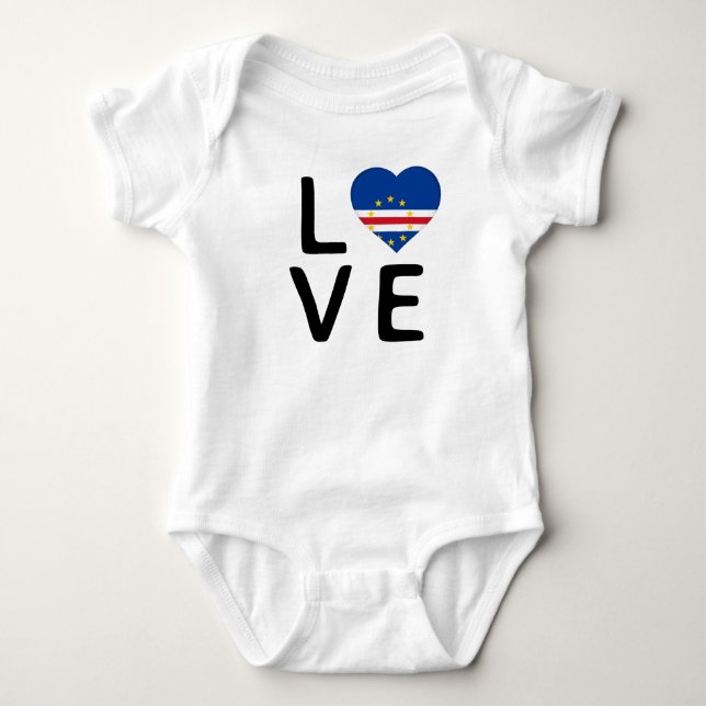 Body Para Bebê Amor - Bandeira Cabo Verde (Frente)