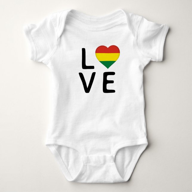 Body Para Bebê Amor - Bandeira da Bolívia (Frente)