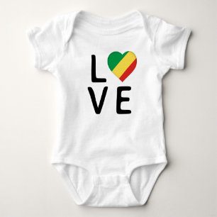 Body Para Bebê Amor - Bandeira da República do Congo