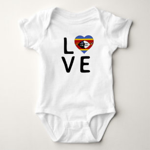 Body Para Bebê Amor - Bandeira da Suazilândia