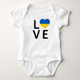 Body Para Bebê Amor - Bandeira da Ucrânia