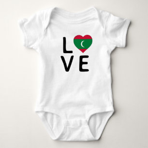Body Para Bebê Amor - Bandeira das Maldivas