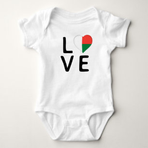 Body Para Bebê Amor - bandeira de Madagáscar