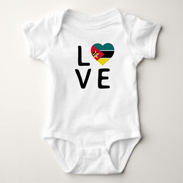 Body Para Bebê Amor - Bandeira de Moçambique (Frente)