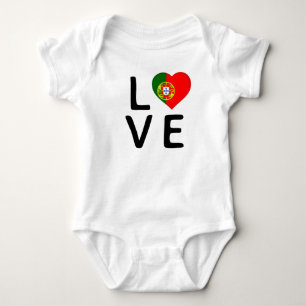 Body Para Bebê Amor - Bandeira de Portugal