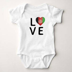 Body Para Bebê Amor - Bandeira do Afeganistão