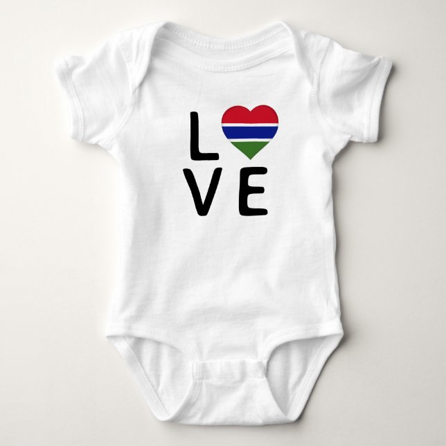 Body Para Bebê Amor - Bandeira Gâmbia (Frente)