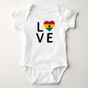 Body Para Bebê Amor - Bandeira Gana