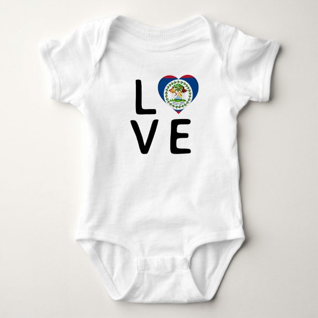 Body Para Bebê Amor - Belize Flag (Frente)