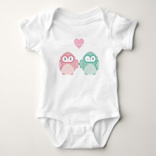 Body Para Bebê AMOR DA CORUJA:: menina macia + menino