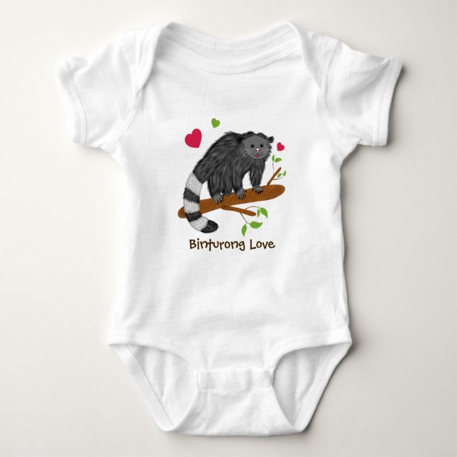Body Para Bebê Amor de Binturong Fofo (Frente)
