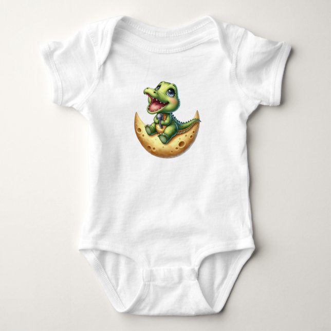 Body Para Bebê Amor de crocodilo romântico (Frente)