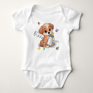 Body Para Bebê Amor de Pata Cachorrinho Fofo