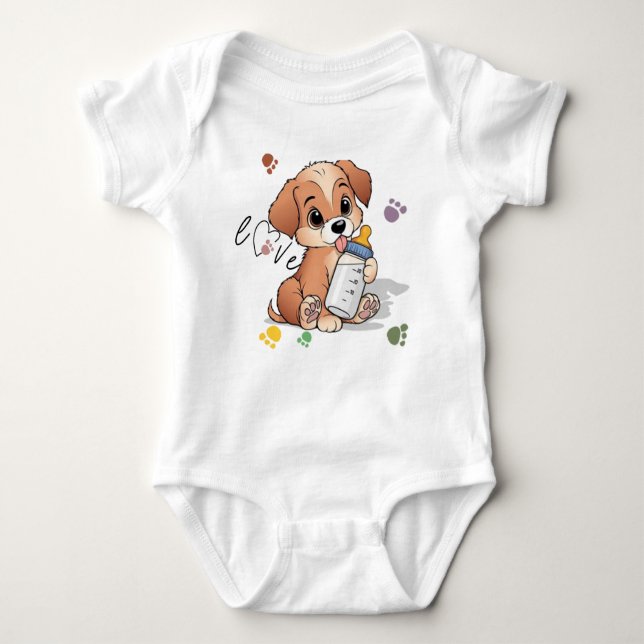 Body Para Bebê Amor de Pata Cachorrinho Fofo (Frente)