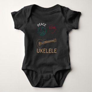 Body Para Bebê Amor de Ukelele Uke do amor da paz do presente do