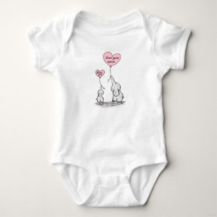 Body Para Bebê Amor do elefante da mamã e do bebê você mais