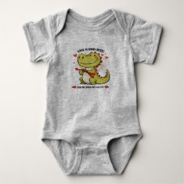 Body Para Bebê "Amor é Dino-Mite!" Conjunto Bebê Body de Jersey