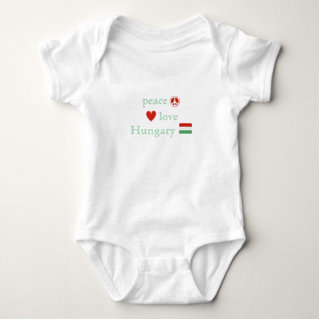 Body Para Bebê Amor e Hungria da paz (Frente)
