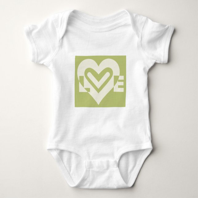 Body Para Bebê Amor em Sage Green (Frente)