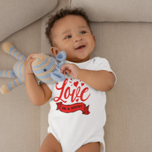 Body Para Bebê Amor em uma camisa, Namorados Hearts & Love, ZFJ