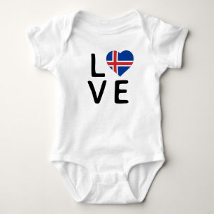 Body Para Bebê Amor - Islândia Flag