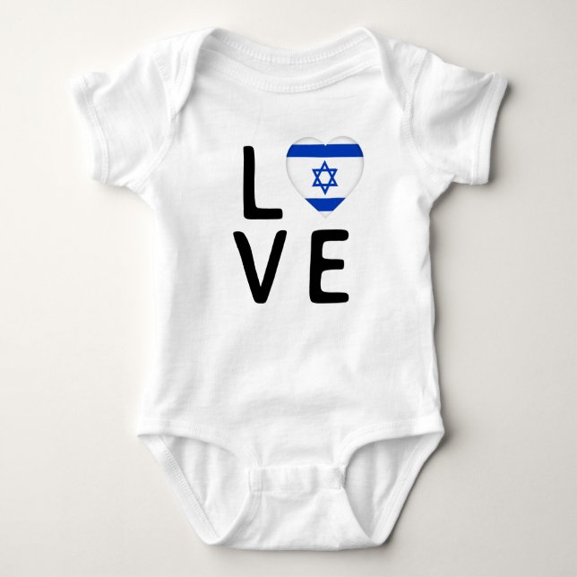 Body Para Bebê Amor - Israel Flag (Frente)