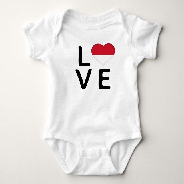 Body Para Bebê Amor - Mônaco Flag (Frente)