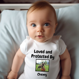 Body Para Bebê Amor Personalizado e Protegido por Cão
