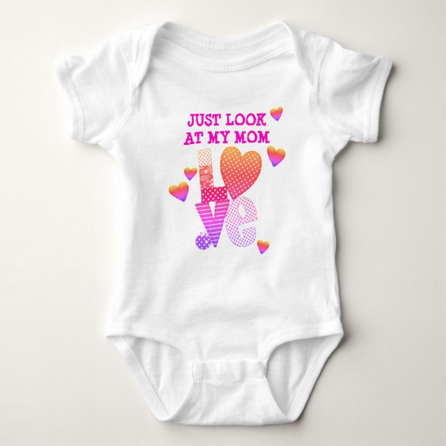 Body Para Bebê AMOR Personalizado - OLHE PARA MINHA MÃE (Frente)