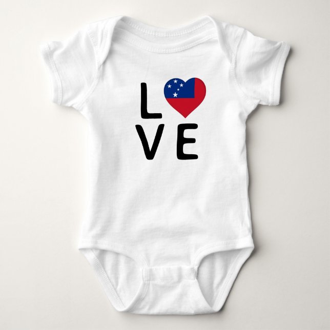 Body Para Bebê Amor - Samoa Flag (Frente)