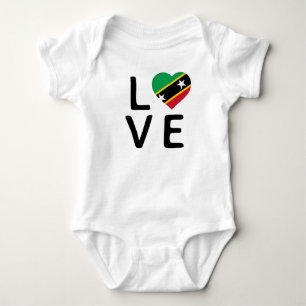 Body Para Bebê Amor - Santo Kitts e Nevis Flag