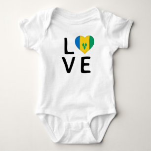 Body Para Bebê Amor - Santo Vincent e bandeira das Granadinas