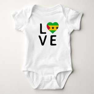 Body Para Bebê Amor - São Tomé e Príncipe Flag