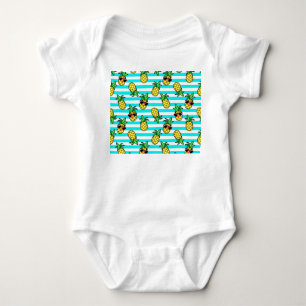 Body Para Bebê Ananases Tropicais: Padrão de óculos Solares Retro
