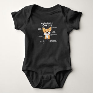 Body Para Bebê Anatomia De Corgi Cute Cães Engraçados