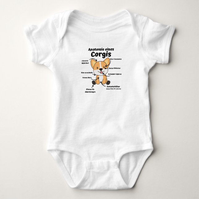 Body Para Bebê Anatomia De Corgi Cute Cães Engraçados (Frente)