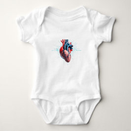 Body Para Bebê Anatomical Heart with EKG – Medical Art Design
