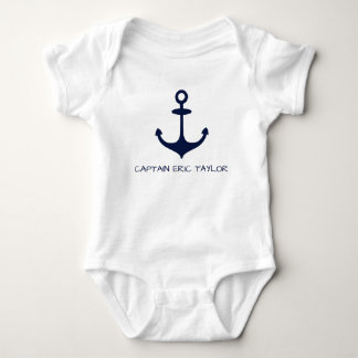 Body Para Bebê Âncora Náutica Azul do Marinho Personalizado