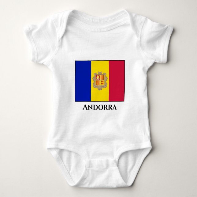 Body Para Bebê Andorra Flag (Frente)