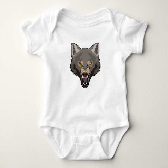 Body Para Bebê Angry Wolf (Frente)