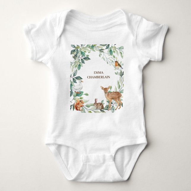 Body Para Bebê Animais Florestais (Frente)