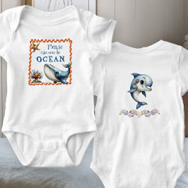 Body Para Bebê Animais Marinhos Dizendo Bebê da Praia