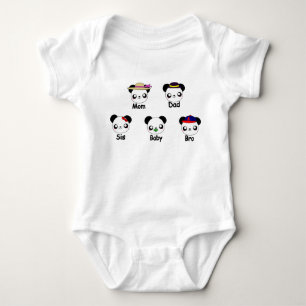 Body Para Bebê animais panda familiares