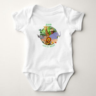 Body Para Bebê Animais Selvagens Um Safari de selva verde para cr
