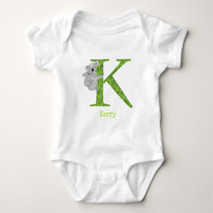 Body Para Bebê Animal ABC K é para o macacão de bebê koala