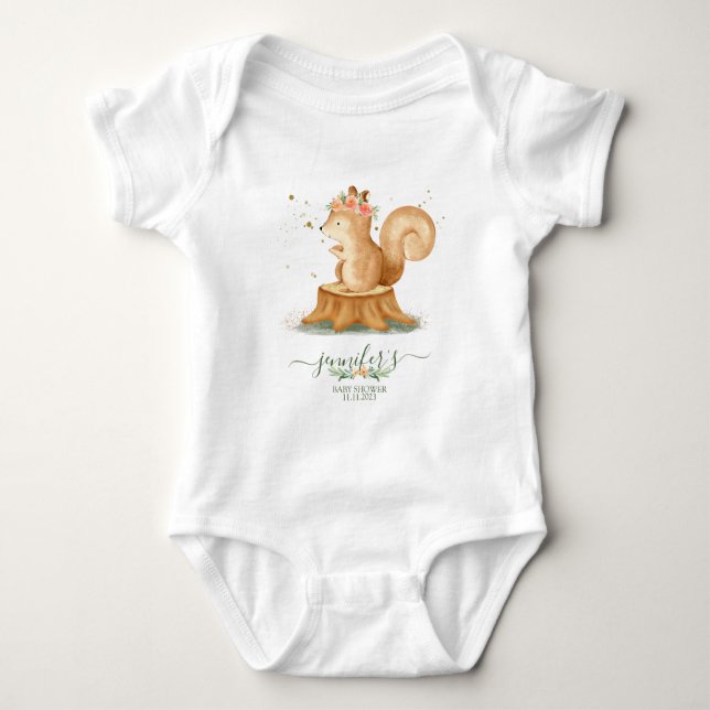 Body Para Bebê Animals Squirrel Family wildlife baby newborn (Frente)