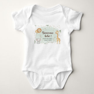 Body Para Bebê Animaux de la Savane Aquarelle - Bienvenue Bébé