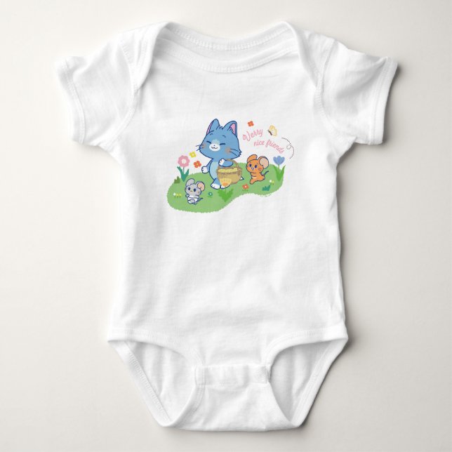 Body Para Bebê Anime Tom, Jerry e Tuffy Picnic (Frente)
