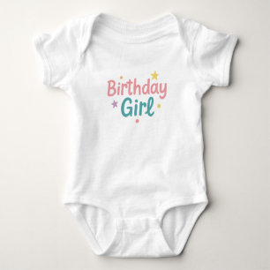 Body Para Bebê Aniversariante Letreiro Pastel Estrela Caprichosa